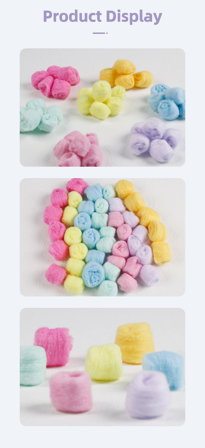 Household colored absorbent cotton balls