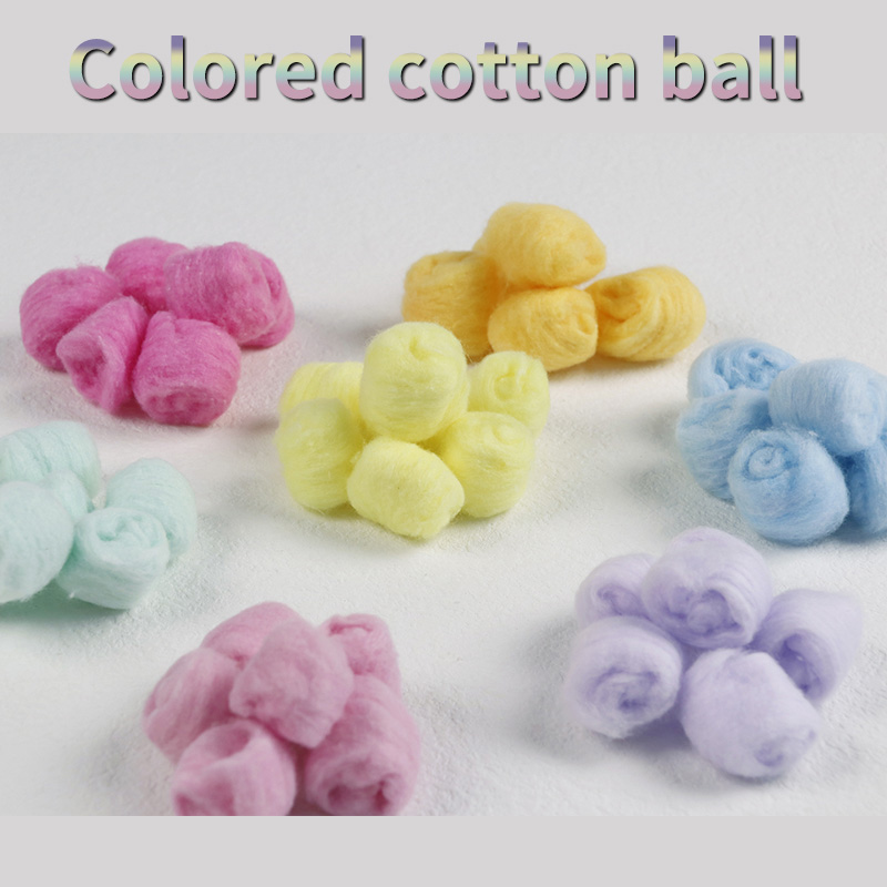 Household colored absorbent cotton balls